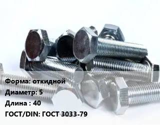 Болт откидной 5х40 ГОСТ 3033-79